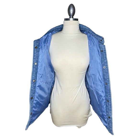 Denim blvd los angeles REGULAR WASH QUILTED DENIM SHACKET sz medium - Picture 7 of 10